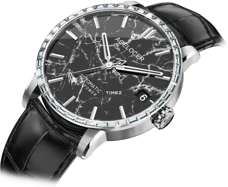 Agelocer,Baikal 40mm,40mm,Stainless Steel,Crystal,Black,Automatic,Day,Sapphire,Crystal Glass,5902E1