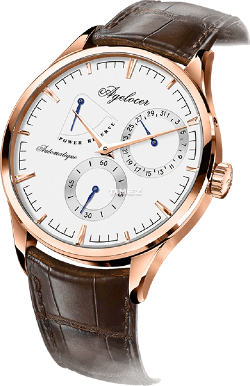 Agelocer,Budapest 40mm,40mm,Stainless Steel,White,Automatic,Day,Power Reserve Indicator,4101D2