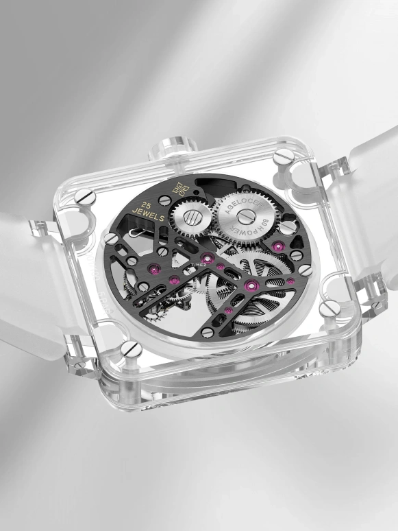 Agelocer,Tourbillon 40x42mm,40x42mm,Sapphire,Black,Skeleton,Handwound,Tourbillon,In-house Caliber,9201S11