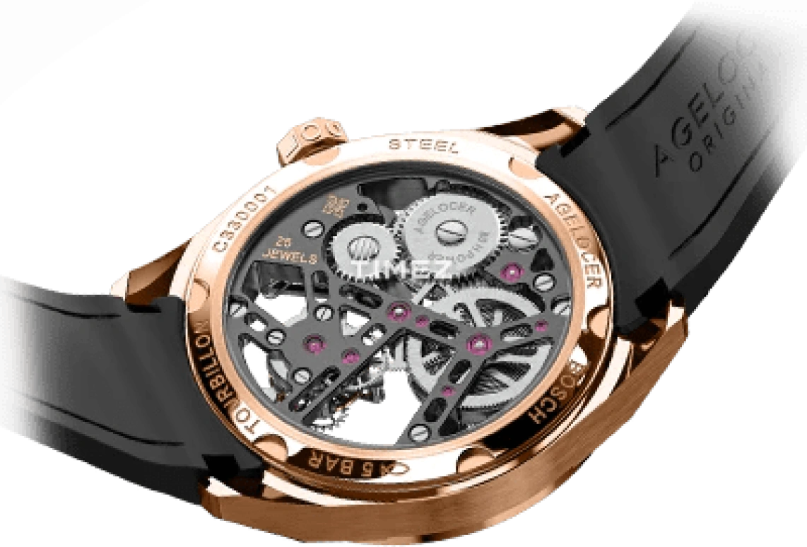 Agelocer,Tourbillon 42mm,42mm,Stainless Steel,Black,Handwound,Tourbillon,In-house Caliber,9101D1,9101D1-R
