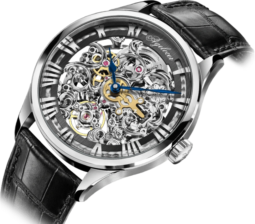 Agelocer,Schwarzwald 40mm,40mm,Stainless Steel,Silver White,Automatic,Sapphire,Crystal Glass,Round,5401A1