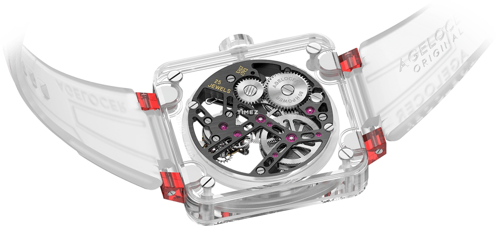 Agelocer,Tourbillon 42mm,42mm,Sapphire,Crystal,Skeleton,Handwound,Tourbillon,Sapphire,Crystal Glass,9201R11