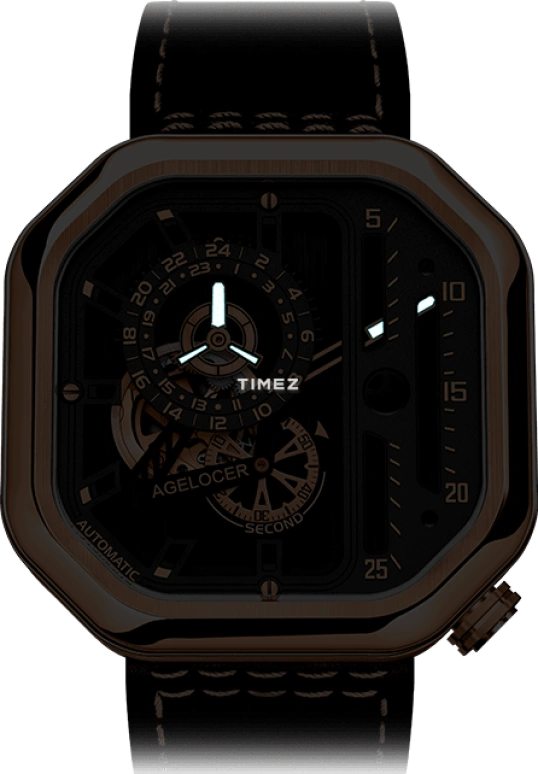 Agelocer,BigBang 44mm,44mm,Stainless Steel,Gold,Automatic,Sapphire,Crystal Glass,Square,5803D2