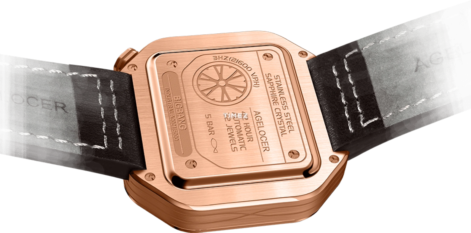 Agelocer,BigBang 44mm,44mm,Stainless Steel,Gold,Automatic,Sapphire,Crystal Glass,Square,5803D2