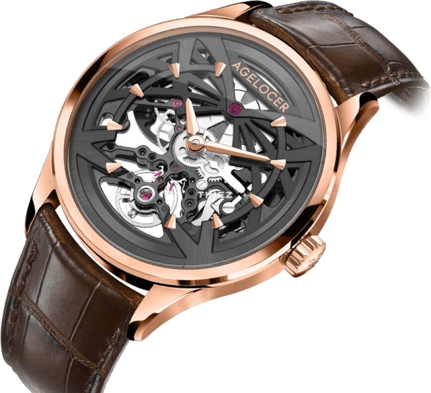 Agelocer,Schwarzwald 41mm,41mm,Stainless Steel,Skeleton,Automatic,Sapphire,Crystal Glass,Round,6102D2