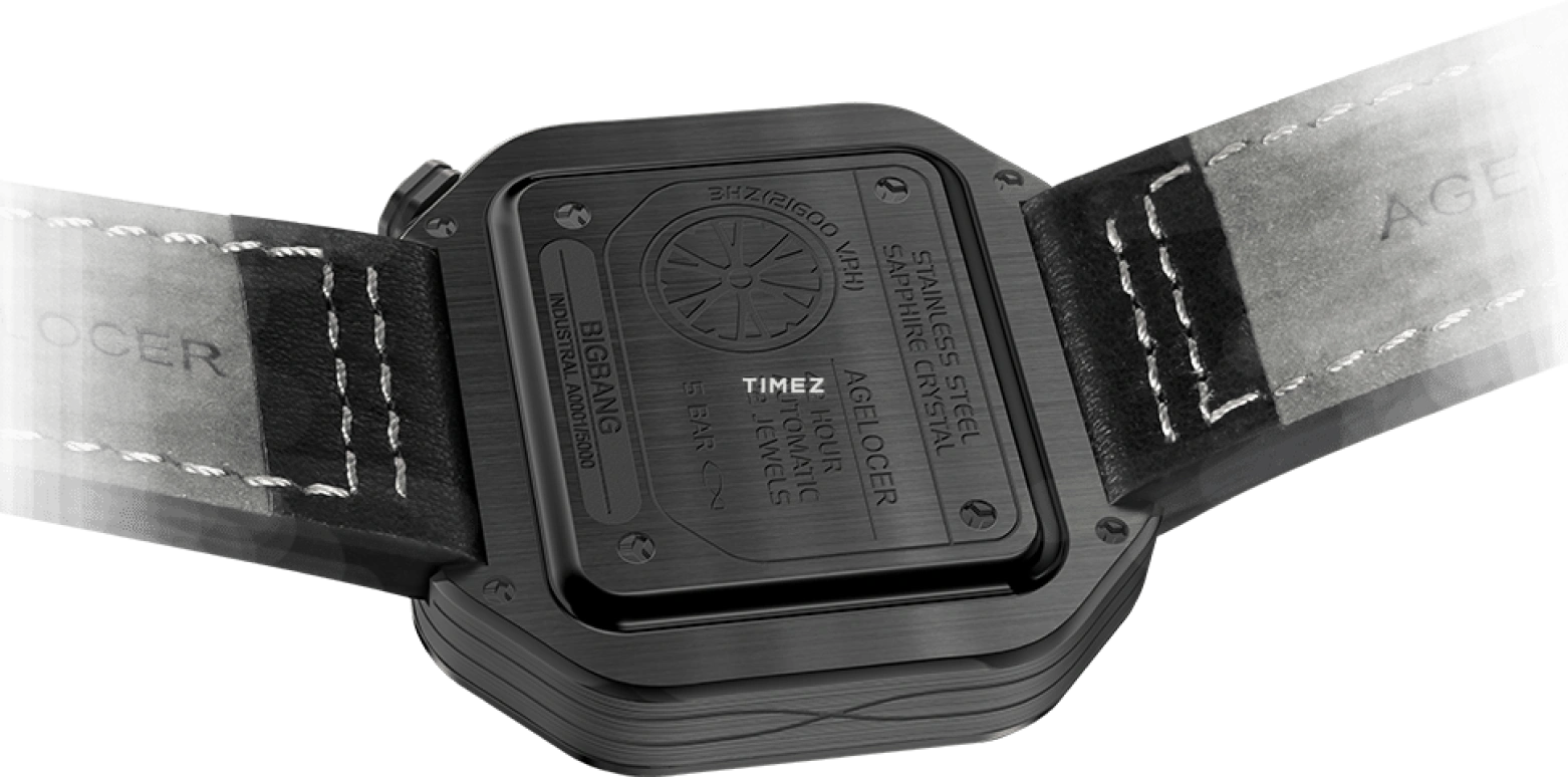 Agelocer,BigBang 44mm,44mm,Stainless Steel,Black,Automatic,Sapphire,Crystal Glass,Square,5802J1