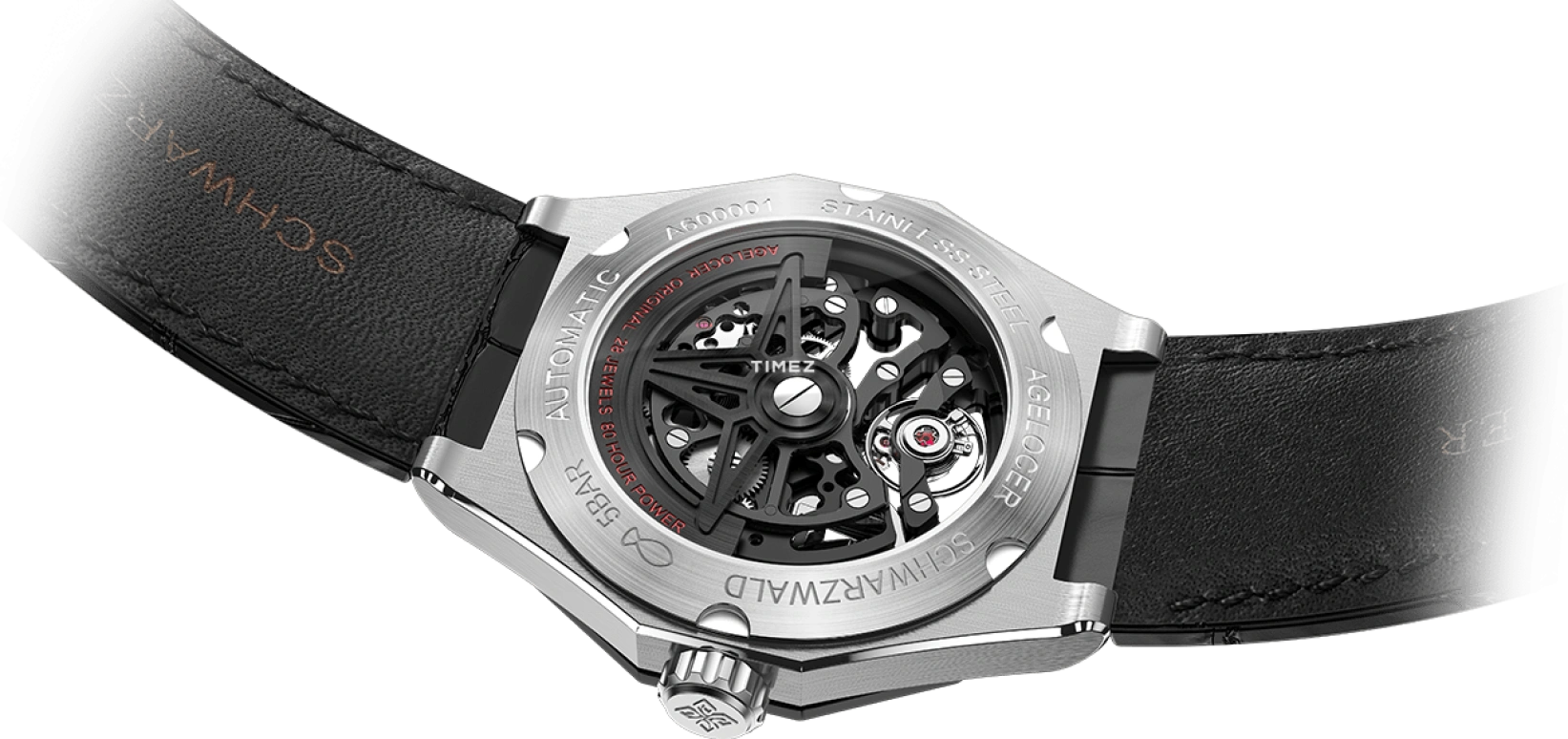 Agelocer,Schwarzwald 41.50mm,41.50mm,Stainless Steel,Ceramic,Skeleton,Automatic,Sapphire,Crystal Glass,Silver,6001B1