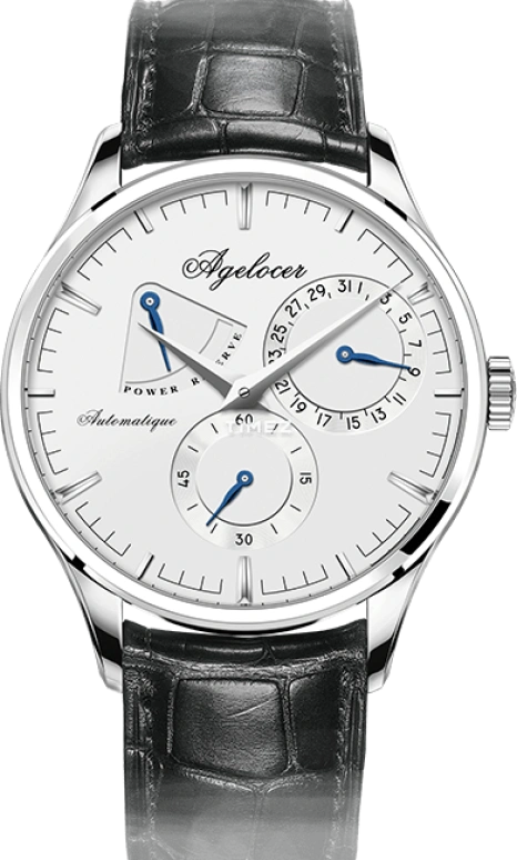 Agelocer,Budapest 40mm,40mm,Stainless Steel,White,Automatic,Day,Power Reserve Indicator,4101A1
