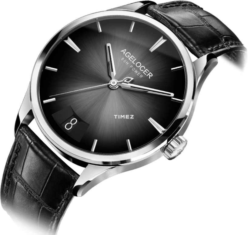 Agelocer,Budapest 40mm,40mm,Stainless Steel,Gradient,Black,Automatic,Day,Sapphire,Crystal Glass,4202A1