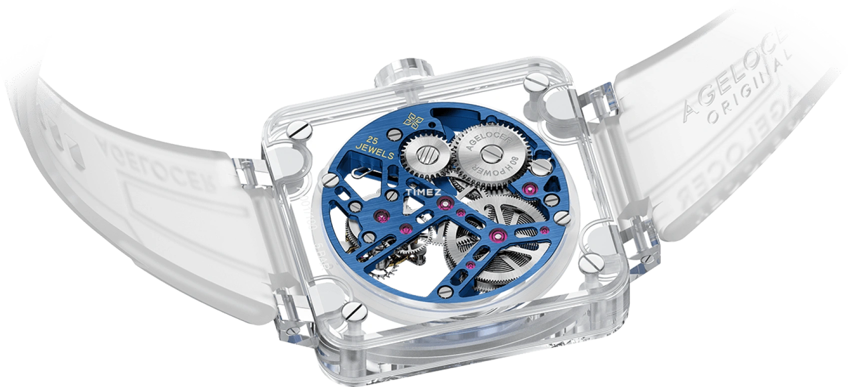 Agelocer,Tourbillon 42mm,42mm,Sapphire,Crystal,Skeleton,Handwound,Tourbillon,Sapphire,Crystal Glass,9204S11