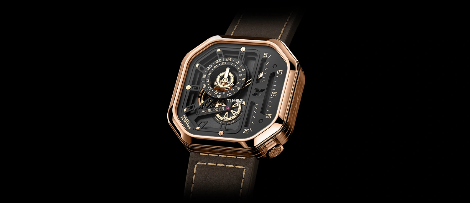 Agelocer,Racing 44.50mm,44.50mm,Stainless Steel,Black,Automatic,Sapphire,Square,5813D2
