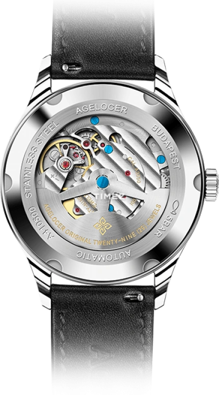 Agelocer,Budapest 40mm,40mm,Stainless Steel,White,Automatic,Day,Power Reserve Indicator,4101A1