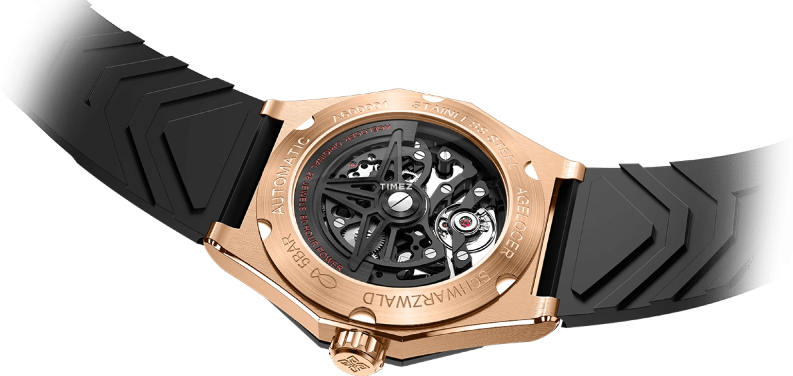 Agelocer,Schwarzwald 41.50mm,41.50mm,Stainless Steel,Ceramic,Skeleton,Automatic,Sapphire,Crystal Glass,Brass,6001H1,6001H1-R