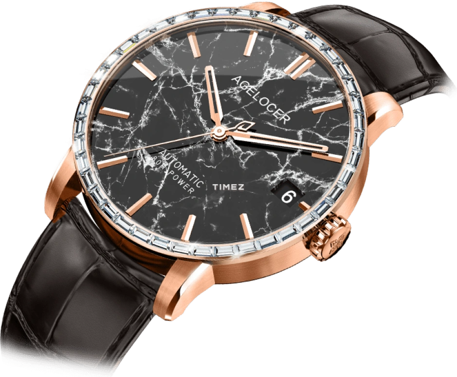 Agelocer,Baikal 40mm,40mm,Stainless Steel,Crystal,Black,Automatic,Day,Sapphire,Crystal Glass,5902F2