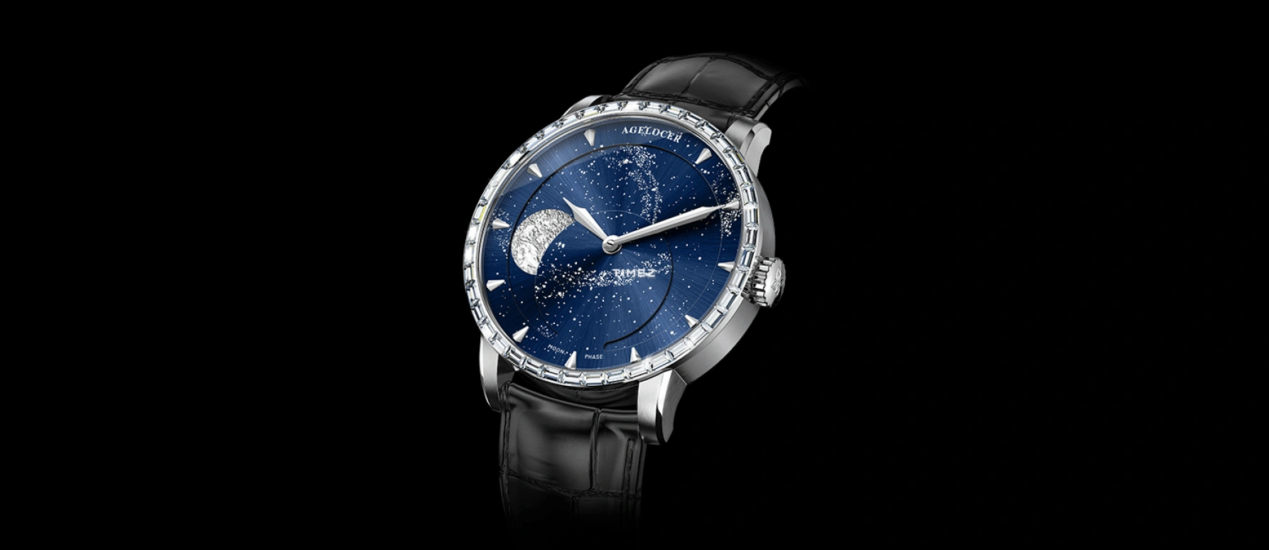 Agelocer,Astronomer 40mm,40mm,Stainless Steel,Crystal,Blue,Automatic,Moonphase,Sapphire,Crystal Glass,6404E1