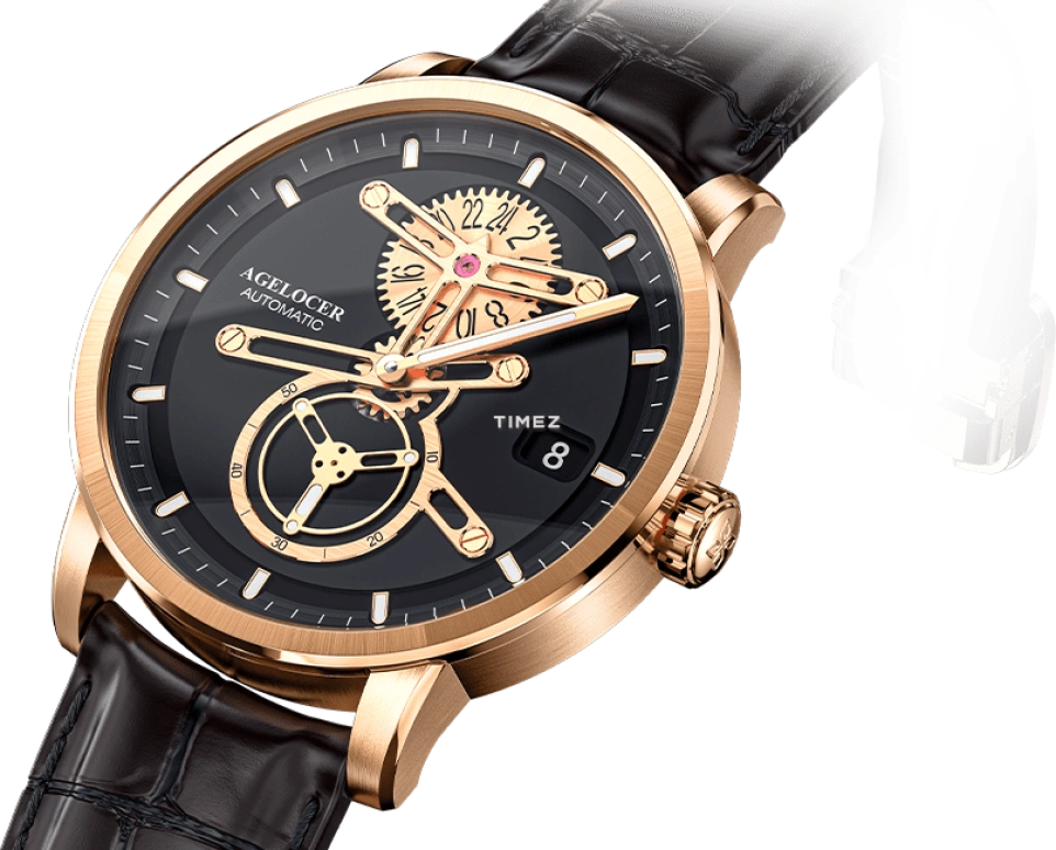Agelocer,Astronomer 42mm,42mm,Stainless Steel,Stainless Steel,Black,Automatic,Day,Sapphire,Crystal Glass,5505D2