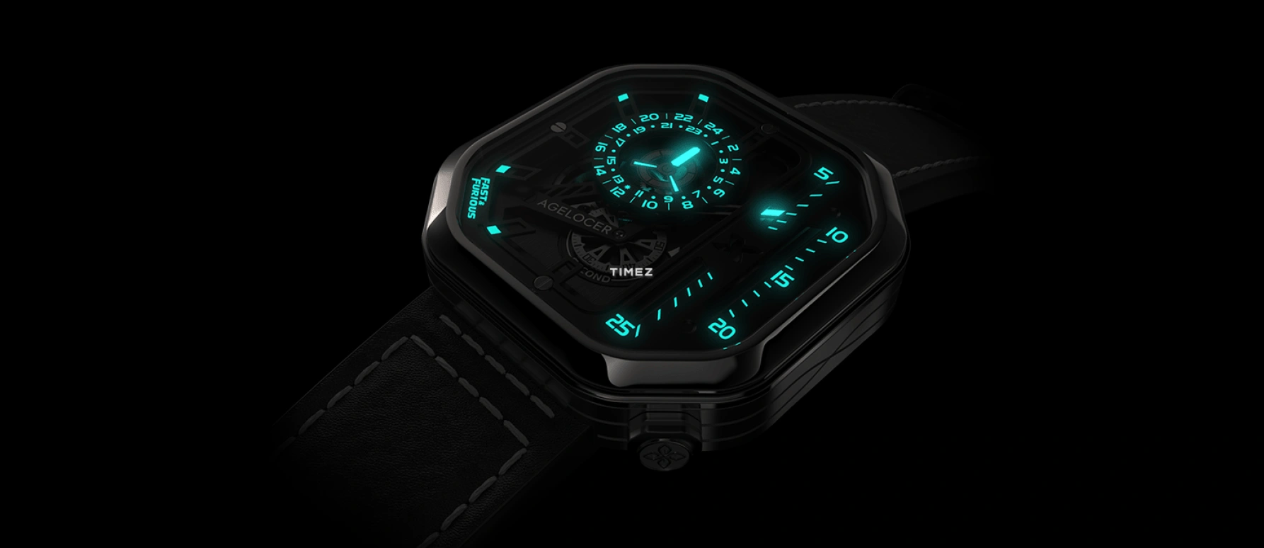 Agelocer,Racing 44.50mm,44.50mm,Stainless Steel,Black,Automatic,Sapphire,Square,5811A1