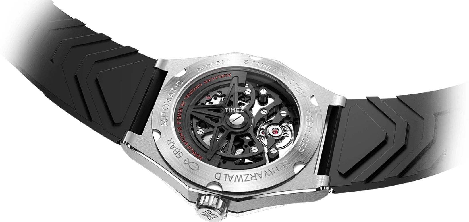 Agelocer,Schwarzwald 41.50mm,41.50mm,Stainless Steel,Skeleton,Automatic,Sapphire,Crystal Glass,Silver,6001A1,6001A1-R