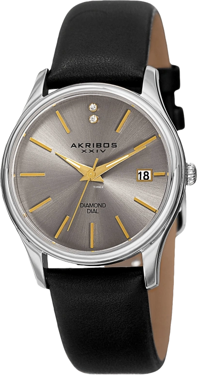 Akribos XXIV,Women’s Watches 34mm,34mm,Stainless Steel,Grey,Quartz,Day,Sapphire,Hardlex,AK879SS