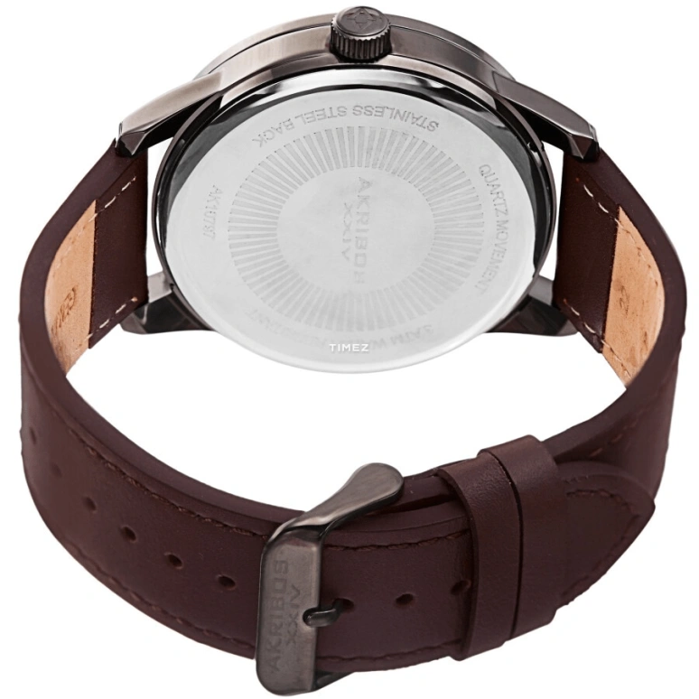 Akribos XXIV,Men’s Watches 45mm,45mm,Stainless Steel,Bronze,Blue,Skeleton,Quartz,Day,Hardlex,AK1079BUBR