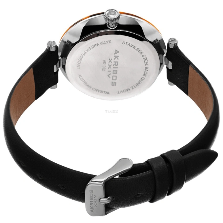 Akribos XXIV,Women’s Watches 34mm,34mm,Composite,Black,Quartz,Hardlex,Round,AK1052BK