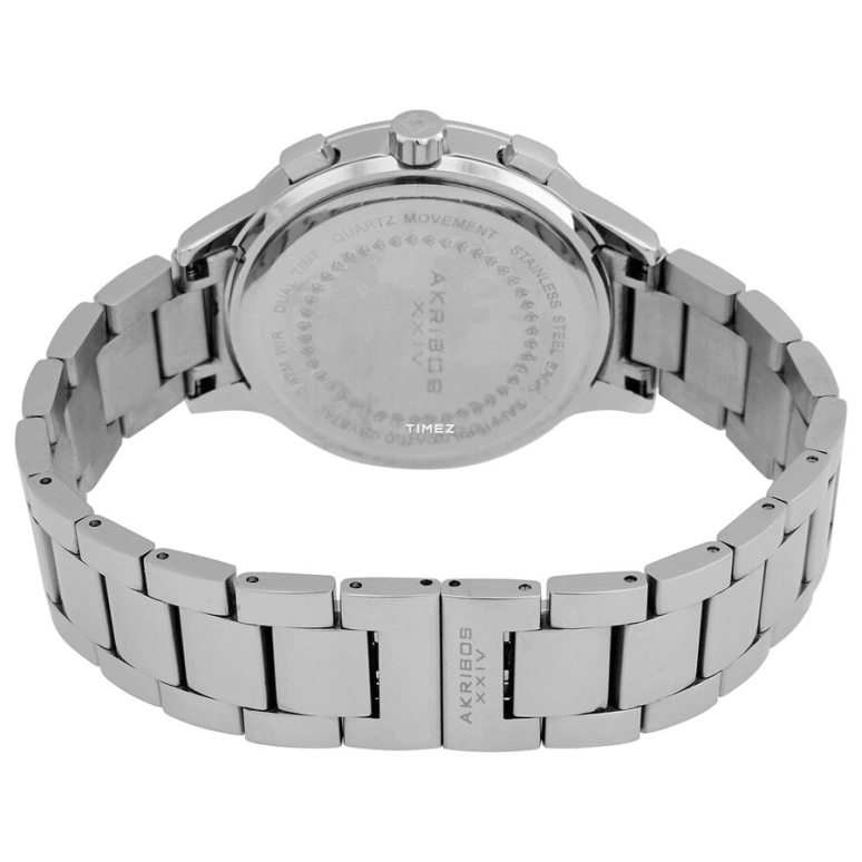 Akribos XXIV,Men’s Watches 43mm,43mm,Composite,Blue,Quartz,Day,Dule Time,AK1071SSBU