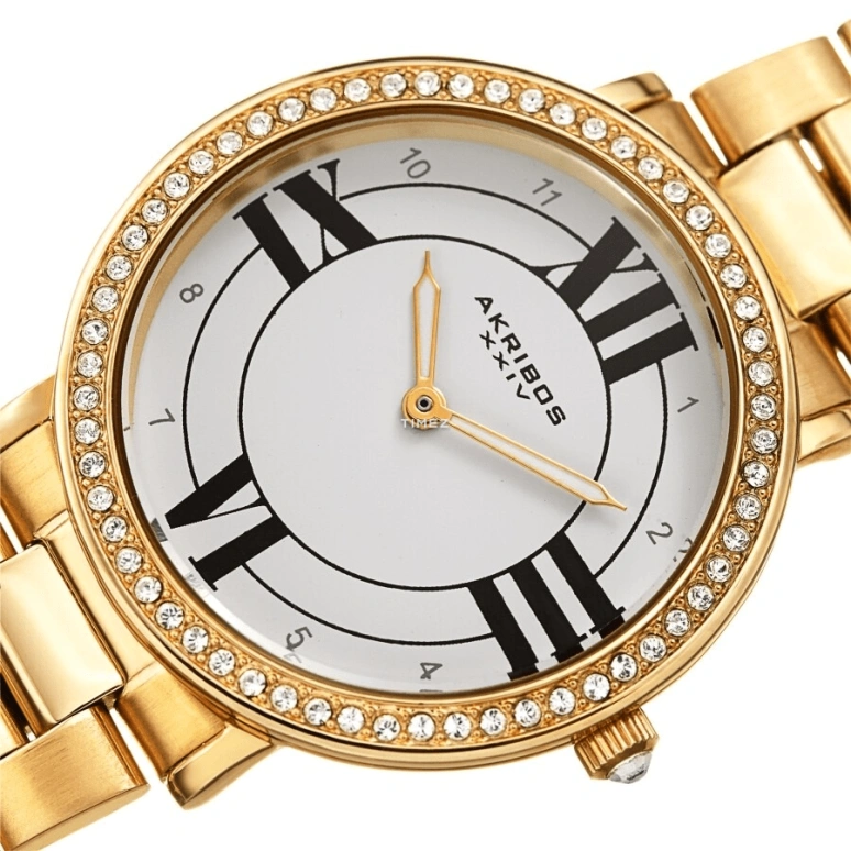 Akribos XXIV,Women’s Watches 36mm,36mm,Composite,White,Quartz,Hardlex,Round,AK1036YG