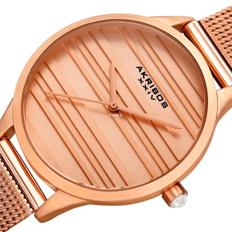 Akribos XXIV,Women’s Watches 35mm,35mm,Composite,Rose Gold,Quartz,Hardlex,Round,AK1005RG