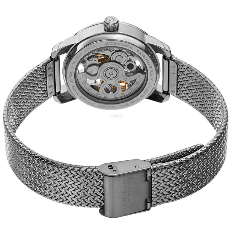 Akribos XXIV,Women’s Watches 32mm,32mm,Composite,Silver,Skeleton,Quartz,Sapphire,Hardlex,Round,AKS191107SS