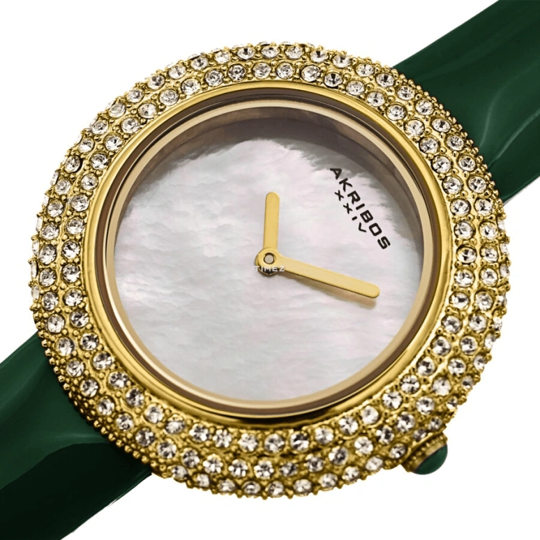 Akribos XXIV,Women’s Watches 36mm,36mm,Brass,White,Quartz,Hardlex,Round,AK1049GN