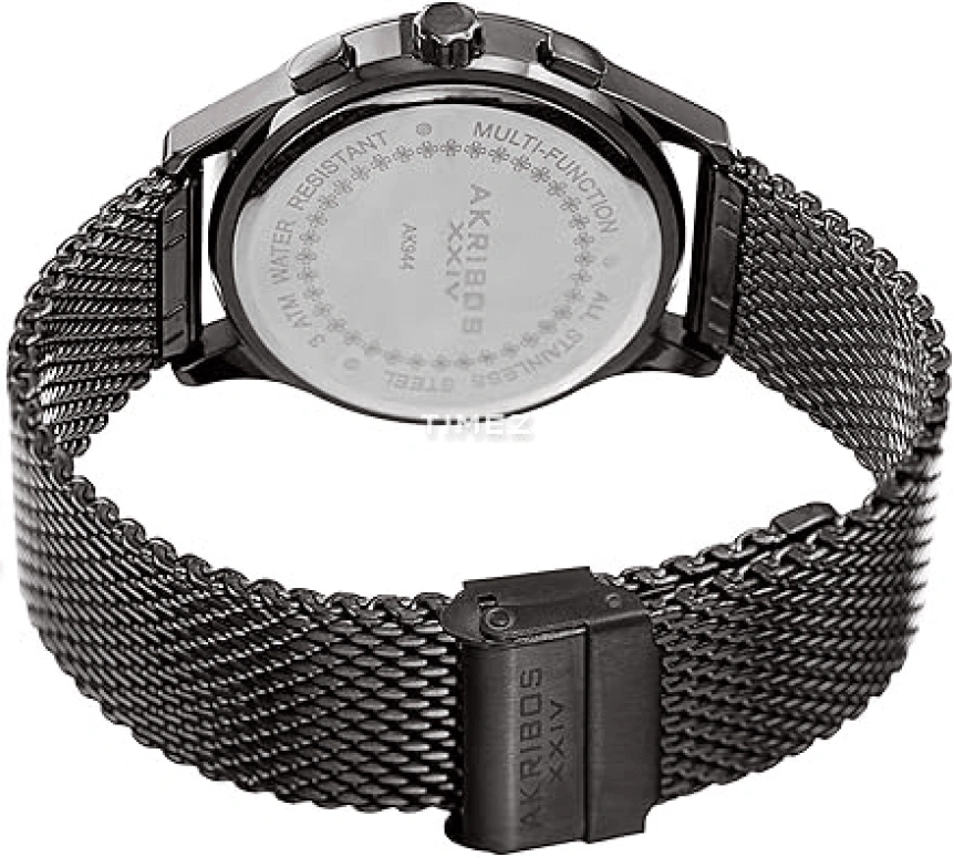 Akribos XXIV,Men’s Watches 42mm,42mm,Composite,Black,Quartz,Chronograph,Day,AK944GN
