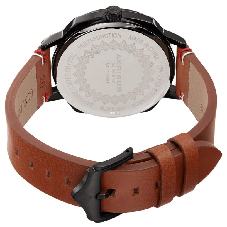 Akribos XXIV,Men’s Watches 42mm,42mm,Composite,White,Quartz,Hardlex,Cushion,AK1109BRBK
