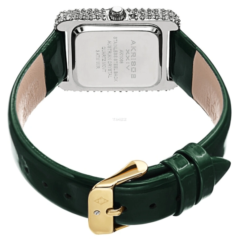 Akribos XXIV,Women’s Watches 27mm,27mm,Brass,White,Quartz,Hardlex,Rectangular,AK1068GN