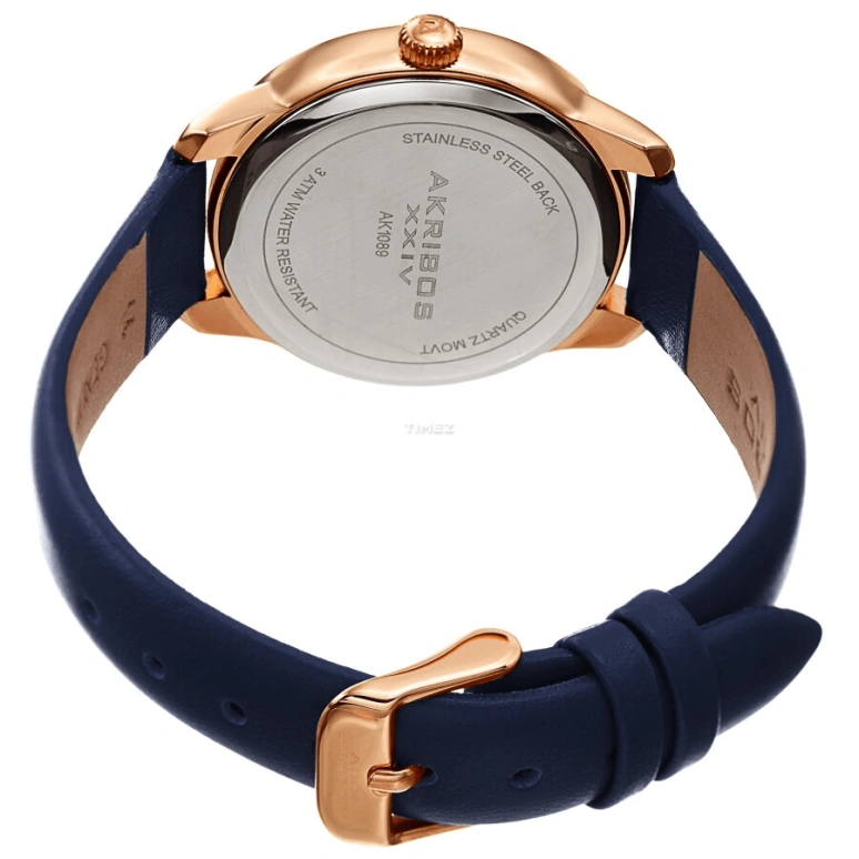 Akribos XXIV,Women’s Watches 34mm,34mm,Composite,Silver,Blue,Quartz,Hardlex,Round,AK1089BU