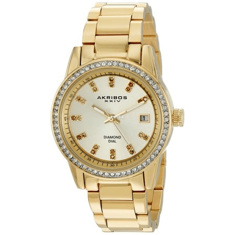 Akribos XXIV,Women’s Watches 36mm,36mm,Composite,Gold,Quartz,Day,Hardlex,AK928YG