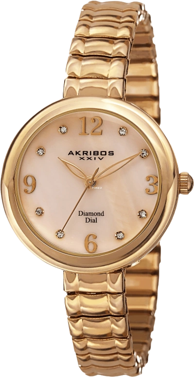 Akribos XXIV,Women’s Watches 31mm,31mm,Stainless Steel,Pink,Automatic,Sapphire,Hardlex,Round,AK765YG