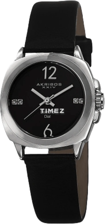 Akribos XXIV,Women’s Watches 31x36mm,31x36mm,Stainless Steel,Black,Quartz,Sapphire,Crystal Glass,Cushion,AK742SSB