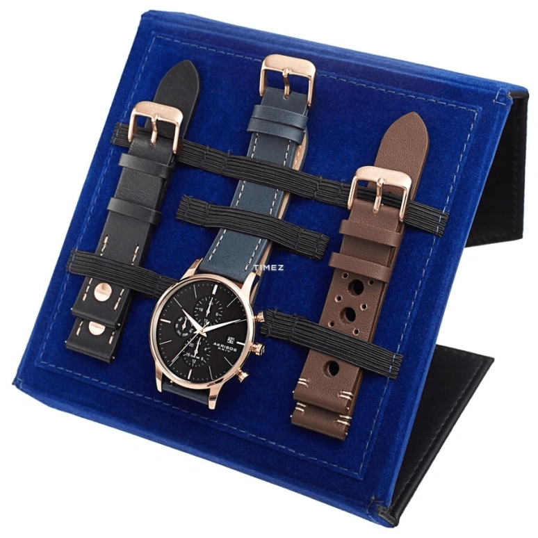 Akribos XXIV,Men’s Watches 41mm,41mm,Composite,Blue,Quartz,Date,Day,Dule Time,AK1105RGBU,AK1105RGBU-S