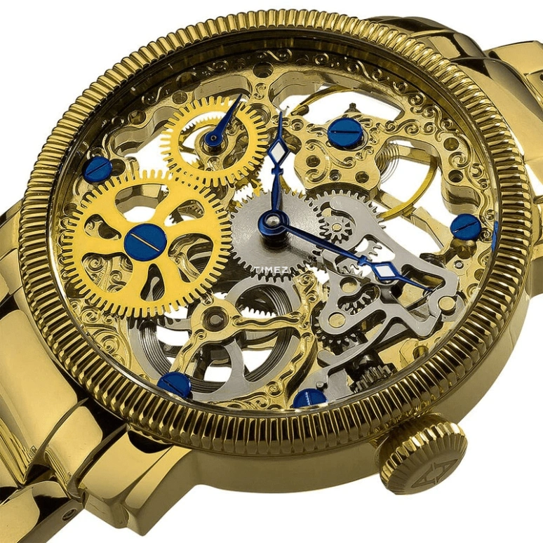 Akribos XXIV,Men’s Watches 43mm,43mm,Stainless Steel,Champagne,Skeleton,Handwound,Sapphire,Hardlex,Round,AK525YG