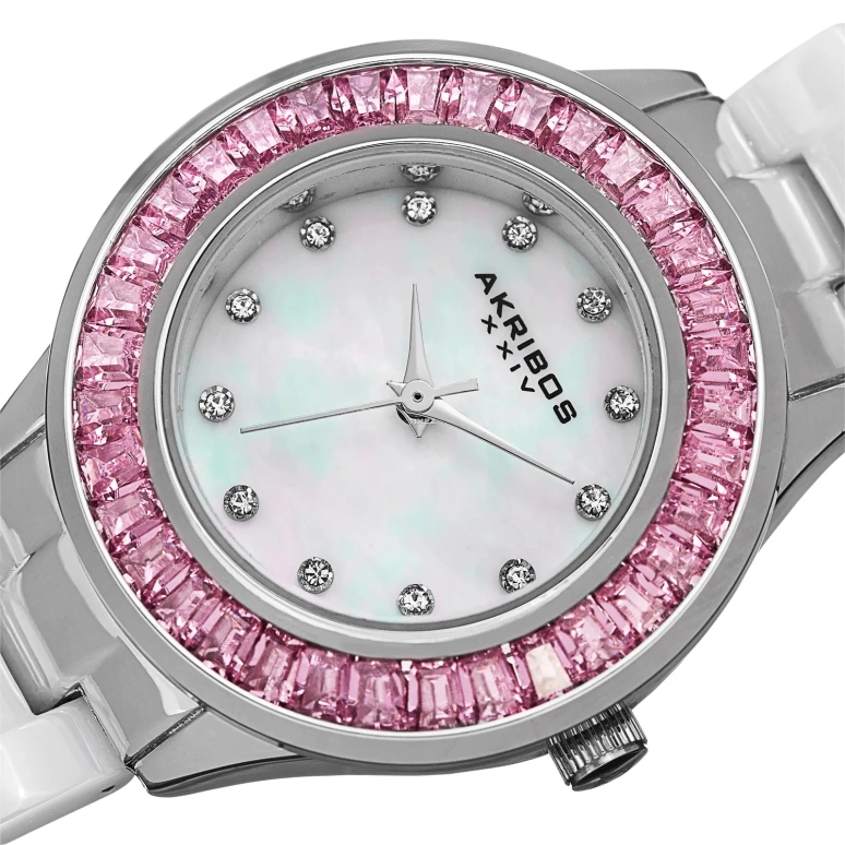 Akribos XXIV,Women’s Watches 31mm,31mm,Composite,White,Quartz,Hardlex,Round,AK781WTP