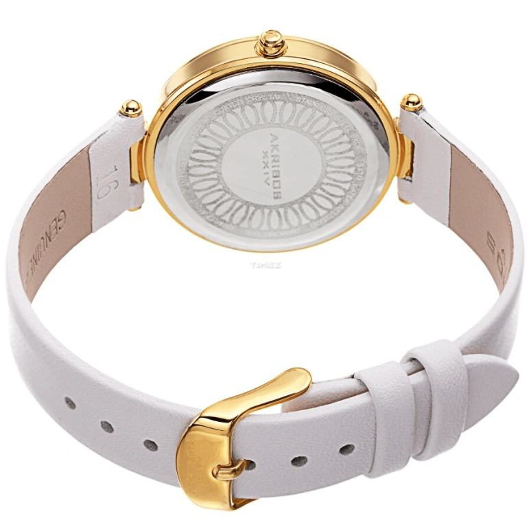 Akribos XXIV,Women’s Watches 34mm,34mm,Composite,Beige,Silver,Gold,Quartz,Hardlex,Round,AK1069WT