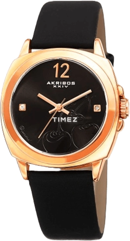 Akribos XXIV,Women’s Watches 32mm,32mm,Stainless Steel,Black,Quartz,Sapphire,Hardlex,Cushion,AK902BK