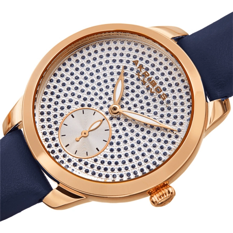 Akribos XXIV,Women’s Watches 34mm,34mm,Composite,Silver,Blue,Quartz,Hardlex,Round,AK1089BU