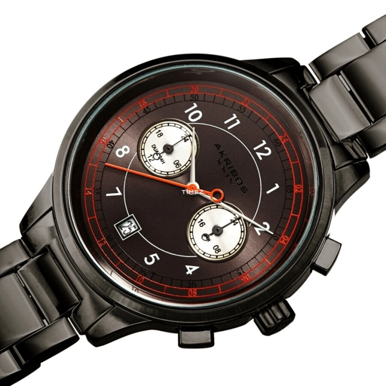 Akribos XXIV,Men’s Watches 43mm,43mm,Composite,Grey,Quartz,Day,Dule Time,AK1071GN