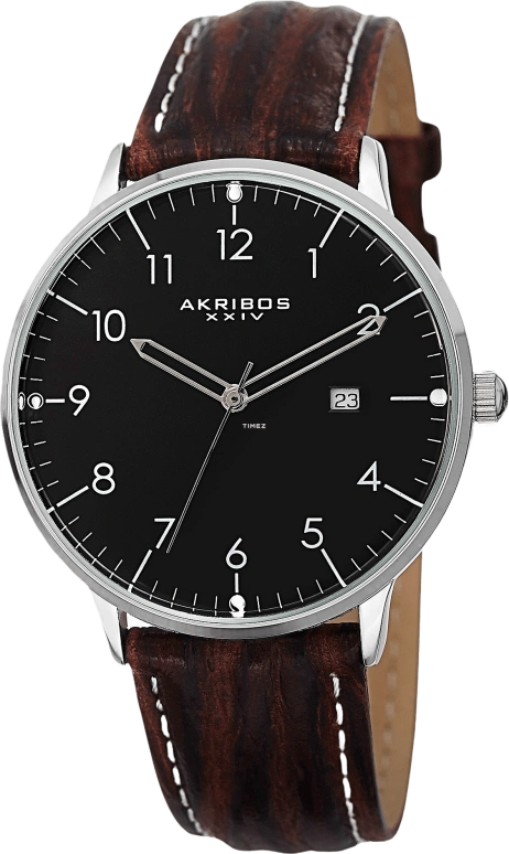 Akribos XXIV,Men’s Watches 40mm,40mm,Stainless Steel,Black,Quartz,Day,Sapphire,Hardlex,AK715SSB