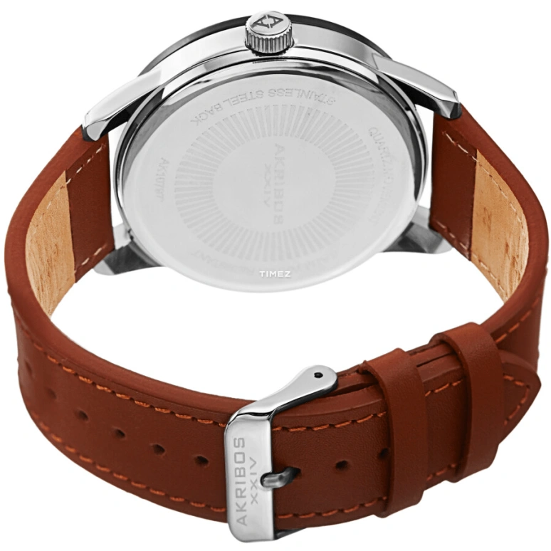 Akribos XXIV,Men’s Watches 45mm,45mm,Stainless Steel,Green,Skeleton,Quartz,Day,Hardlex,AK1079GNBR