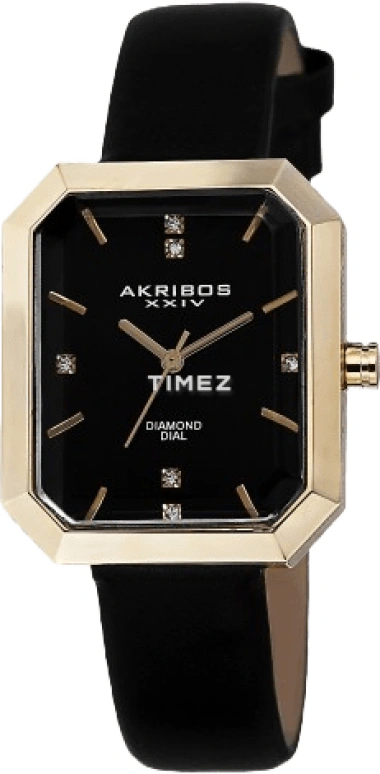 Akribos XXIV,Women’s Watches 28x33mm,28x33mm,Stainless Steel,Black,Quartz,Sapphire,Crystal Glass,Other,AK749BK