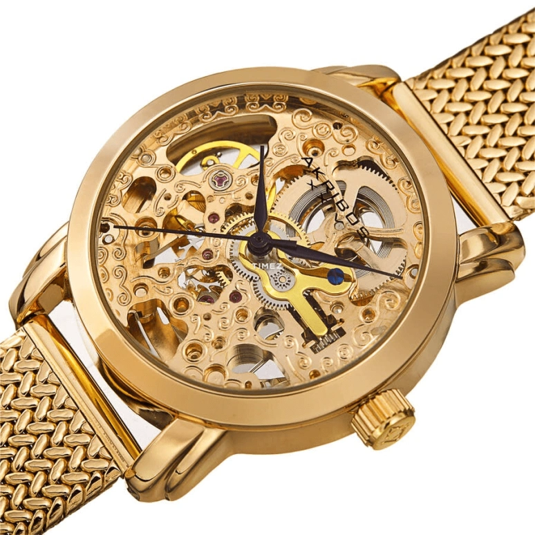 Akribos XXIV,Women’s Watches 32mm,32mm,Composite,Gold,Skeleton,Quartz,Sapphire,Hardlex,Round,AKS191107YG