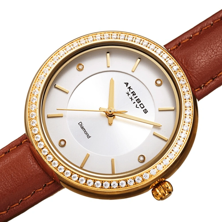 Akribos XXIV,Women’s Watches 36mm,36mm,Composite,Silver,Quartz,Hardlex,Round,AK1067BR