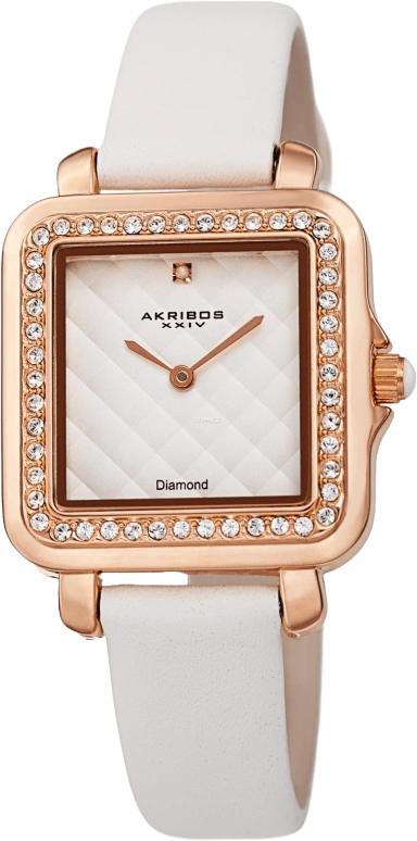 Akribos XXIV,Women’s Watches 31mm,31mm,Composite,White,Quartz,Sapphire,Hardlex,Square,AK1106WT